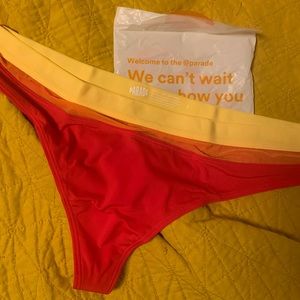Parade sz L pink / lime thong NWT!